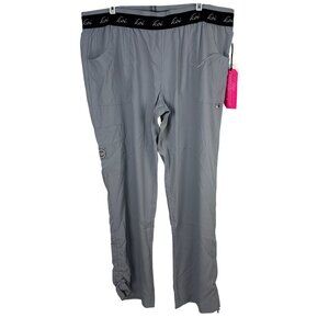 Koi Lite Spirit Platinum Grey Slim Fit Mechanical Stretch Scrub Pants Size XL